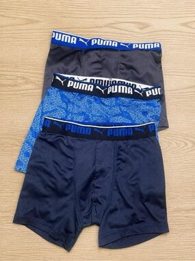 Puma kid’s 3-Pack Navy, Royal Blue & Gray Boxer Briefs